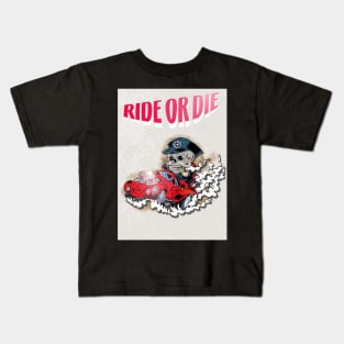 Ride or Die Vintage Magazine- Skeleton man Issue Kids T-Shirt